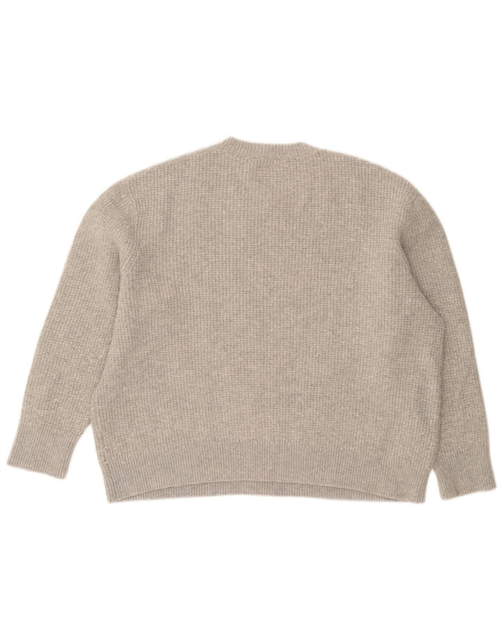 All Saints Womens Oversized Crew Neck Jumper Sweater UK 16 Large Grey Wool