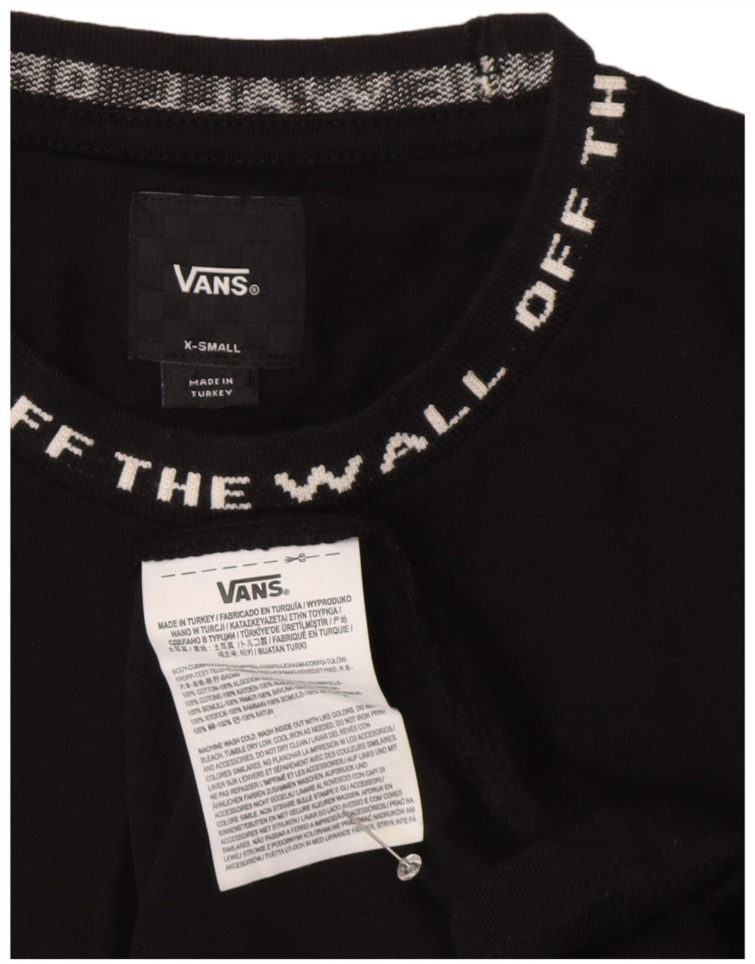 Vans Mens Graphic T-Shirt Top XS Black Cotton