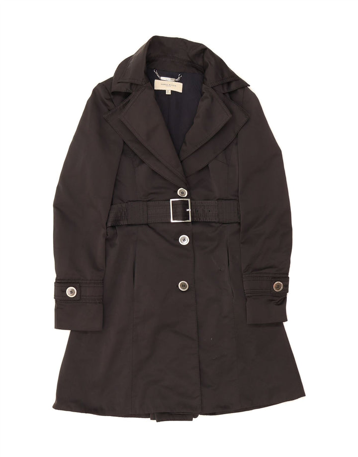KAREN MILLEN Womens Overcoat UK 8 Small Black Polyester Vintage Karen Millen and Second-Hand Karen Millen from Messina Hembry 