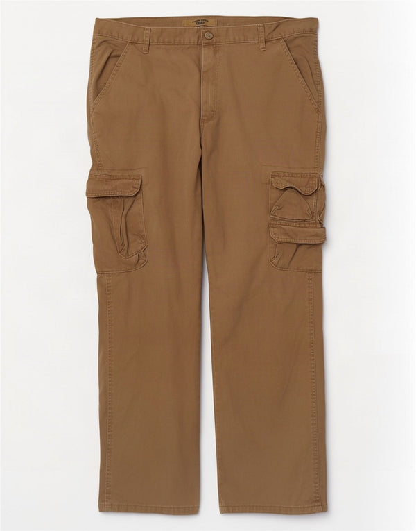 Calça cargo masculina Wrangler reta W38 L32 algodão bege