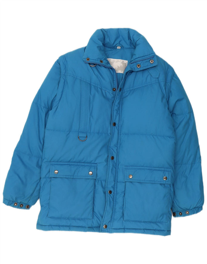 VINTAGE Polstret drengejakke 15-16 år blå polyester