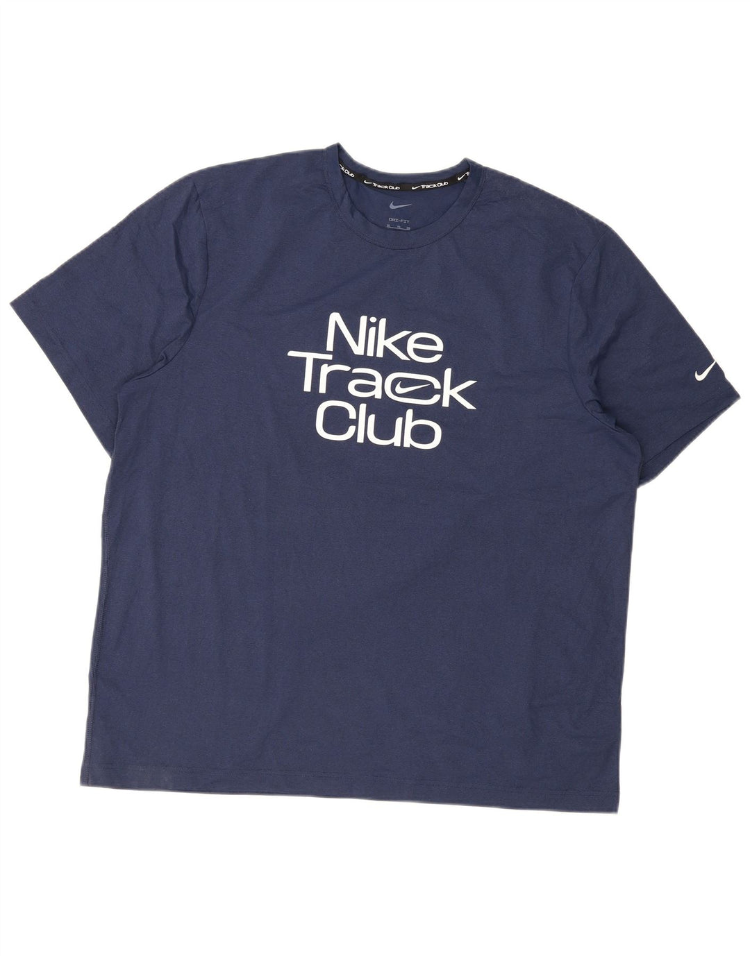 Nike Mens Dri Fit Graphic T-Shirt Top XL Navy Blue Polyester