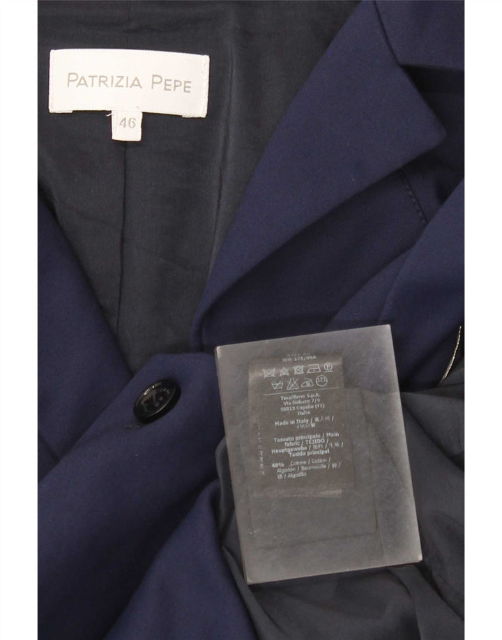 Patrizia Pepe Jachetă Blazer Femei 2 Nasturi IT 46 Mare Bumbac Bleumarin