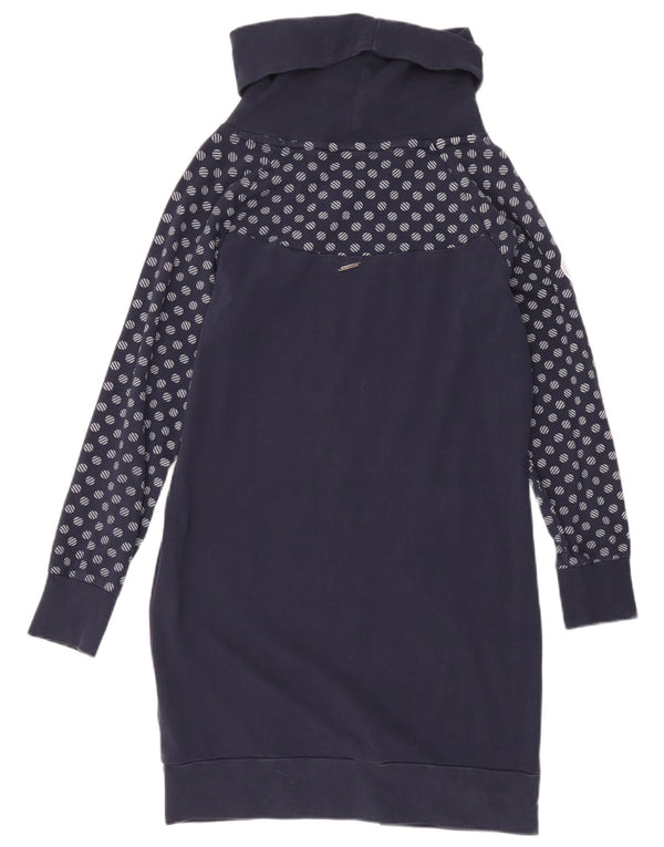 Kangaroos Womens Long Sleeve Shift Dress UK 14/16 Large Navy Blue Geometric