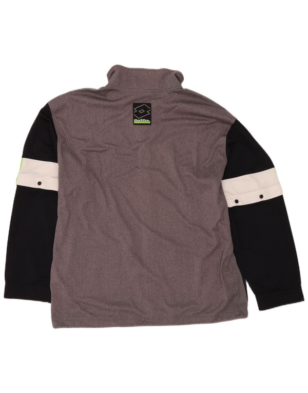 Lotto Herren-Trainingsanzug-Oberteiljacke UK 44/46 2XL Graues Colourblock-Polyester