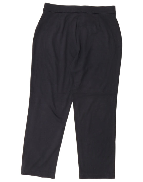 Marks & Spencer Womens Casual Trousers UK 14 Large W34 L27 Navy Blue