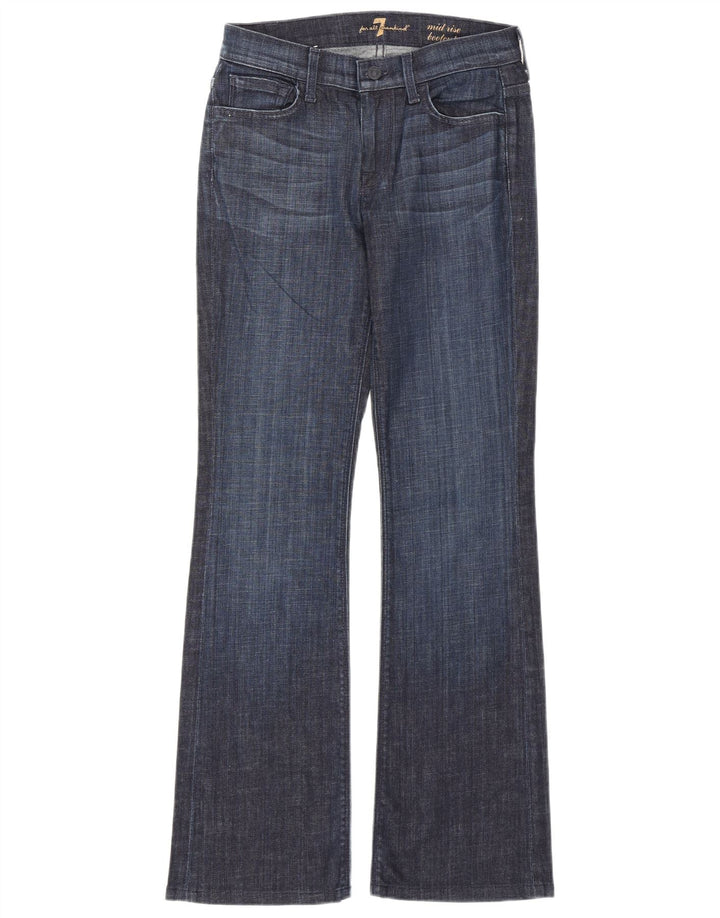 7 For All Mankind Womens Mid Rise Bootcut Jeans W26 L30 Navy Blue