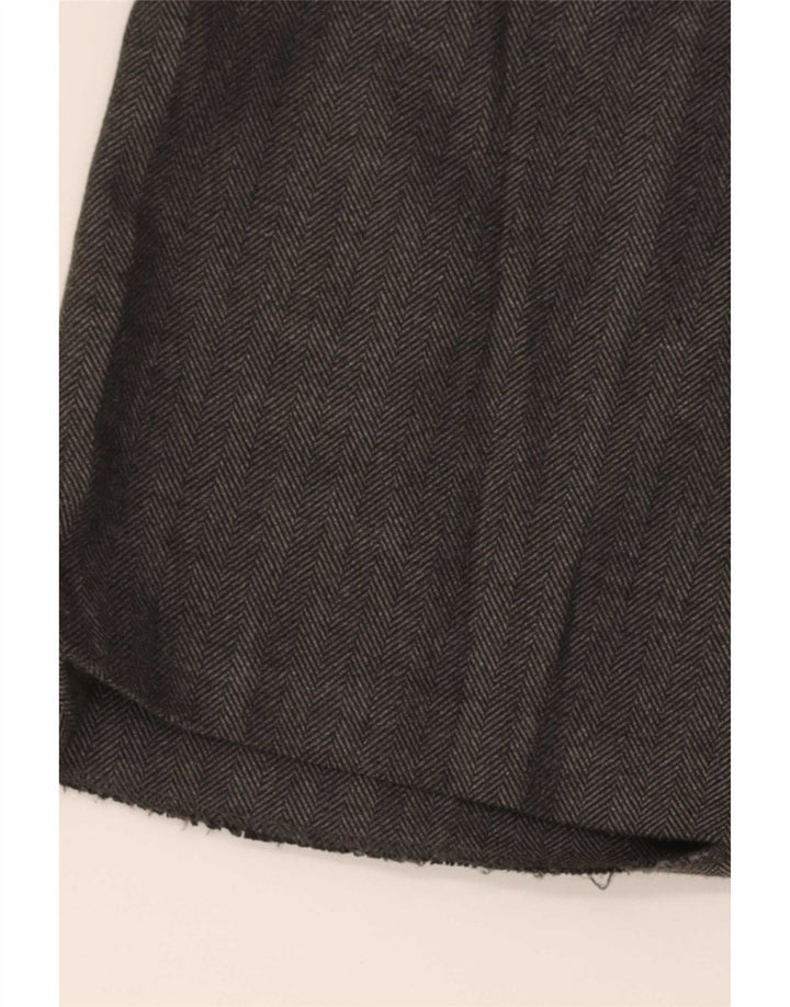 Zara Womens Wide Leg Chino Trousers Medium W28 L30 Grey Herringbone
