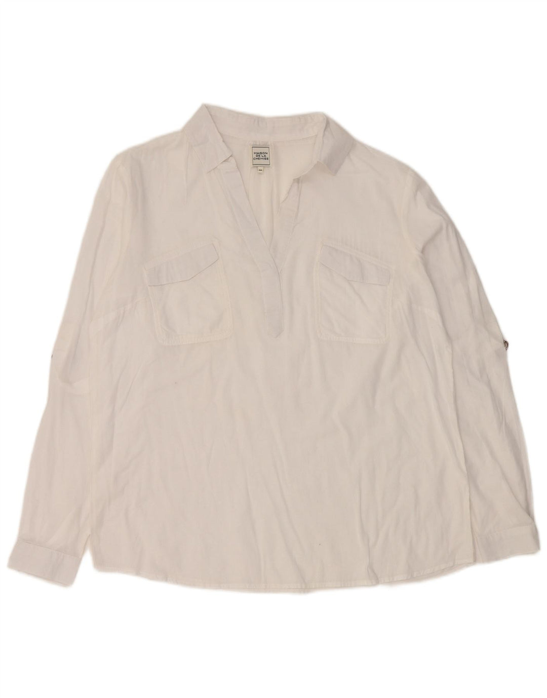 Vintage Damen Pullover Shirt EU 44 XL Weiß