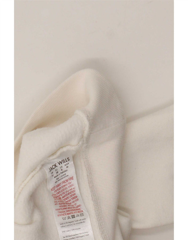 Jack Wills Womens Sweatshirt Jumper UK 10 Small White Cotton