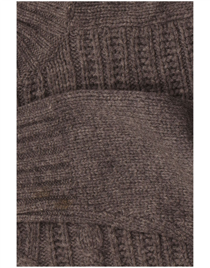 Marks & Spencer Herre Autograph Button Neck Jumper Sweater Large Grå