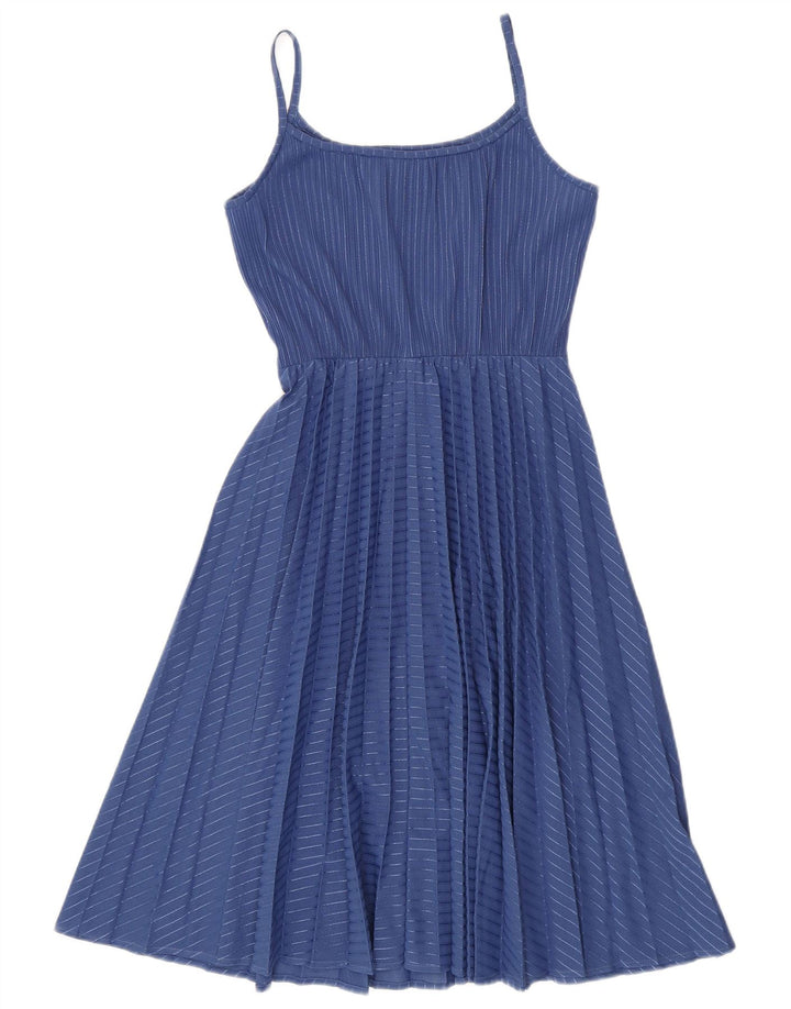 C&A Womens Sundress UK 10 Small Blue Striped Polyester