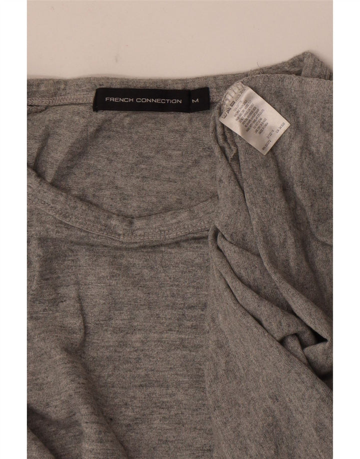 French Connection Top da uomo a maniche lunghe in cotone mélange grigio medio