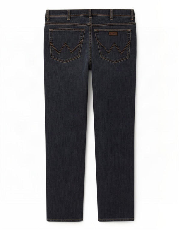 Мужские прямые джинсы Wrangler стандартного кроя W34 L30 темно-синие, хлопок