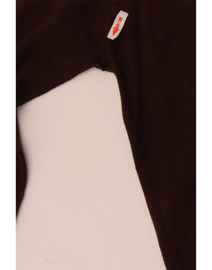 Zara Womens Cardigan Sweater UK 12 Medium Brown Cotton