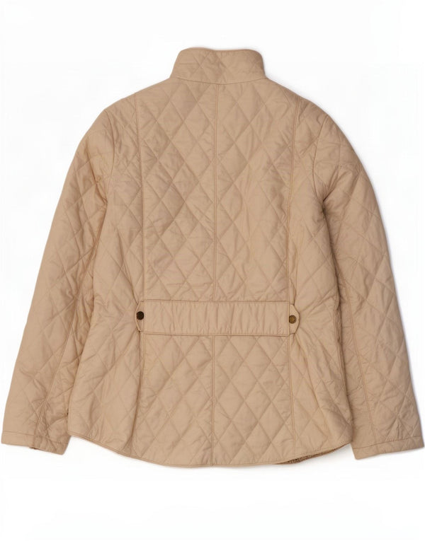 Giacca trapuntata da donna Barbour UK 14 grande nylon beige