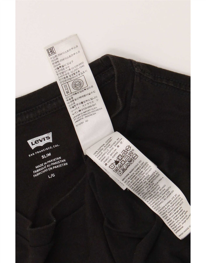 Levi's Mens Slim Fit T-Shirt Top Large Black Cotton