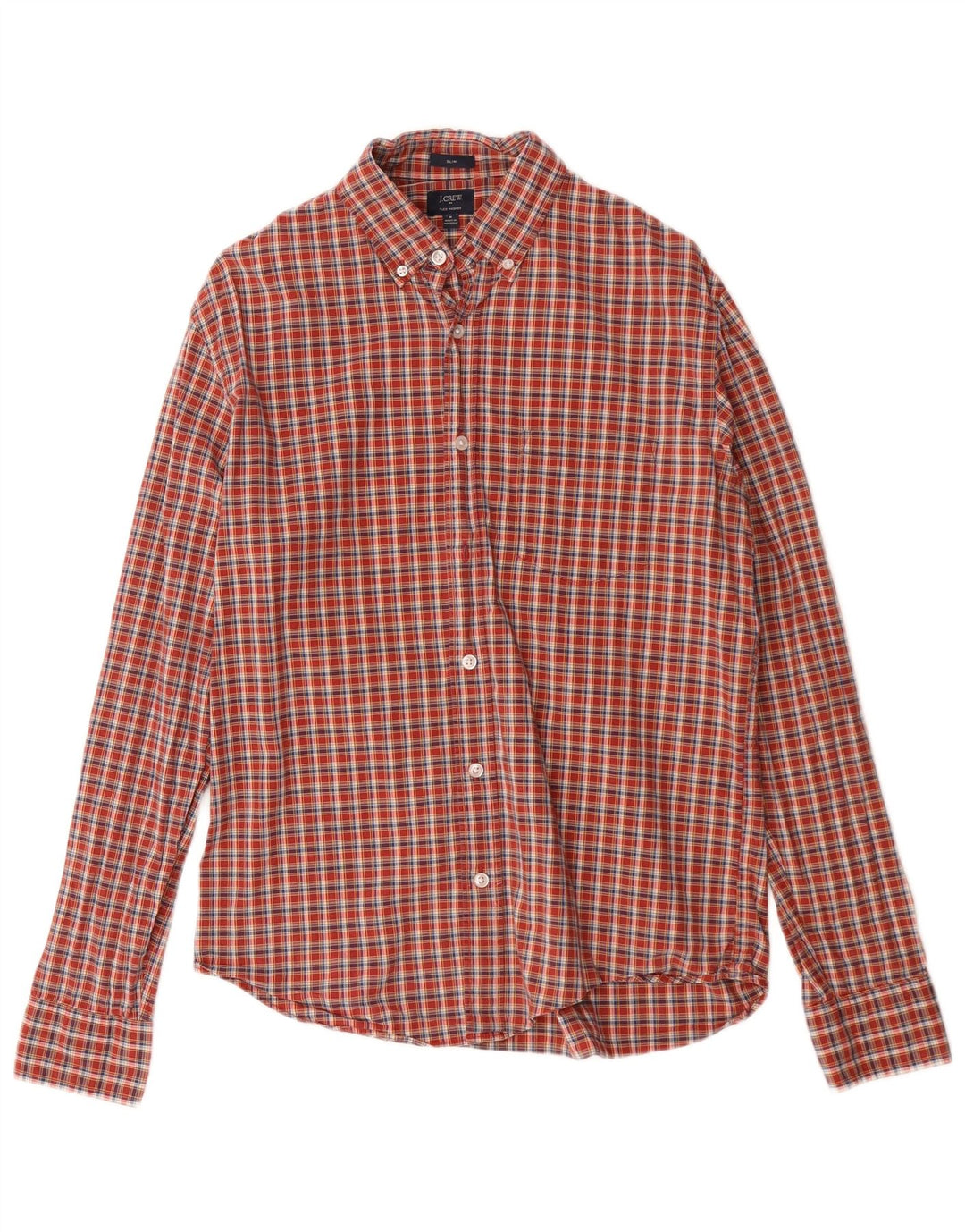 J. CREW Mens Slim Fit Shirt Medium Red Check Cotton