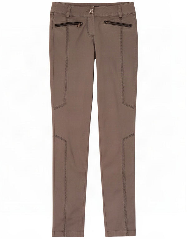 Max & Co. Damen Skinny Casual Hose UK 6 XS W26 L30 Graue Baumwolle