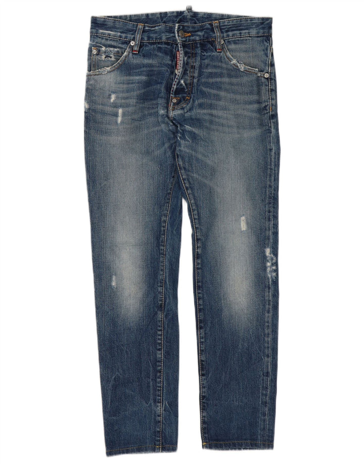Dsquared Herre Distressed Slim Jeans IT 46 Small W32 L30 Blue Cotton
