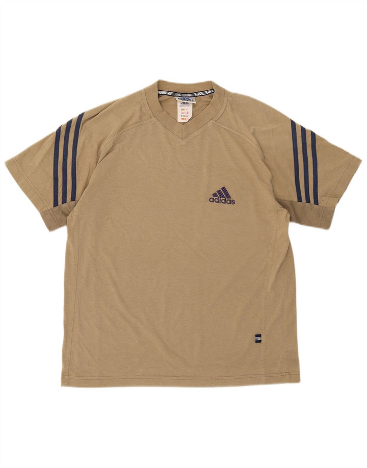 Adidas Mens T-Shirt Top Medium Khaki Cotton