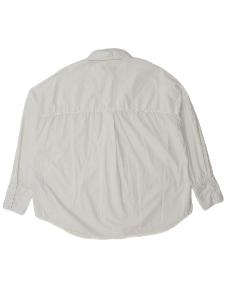 Benetton Womens Oversized Shirt UK 10 Small White Cotton