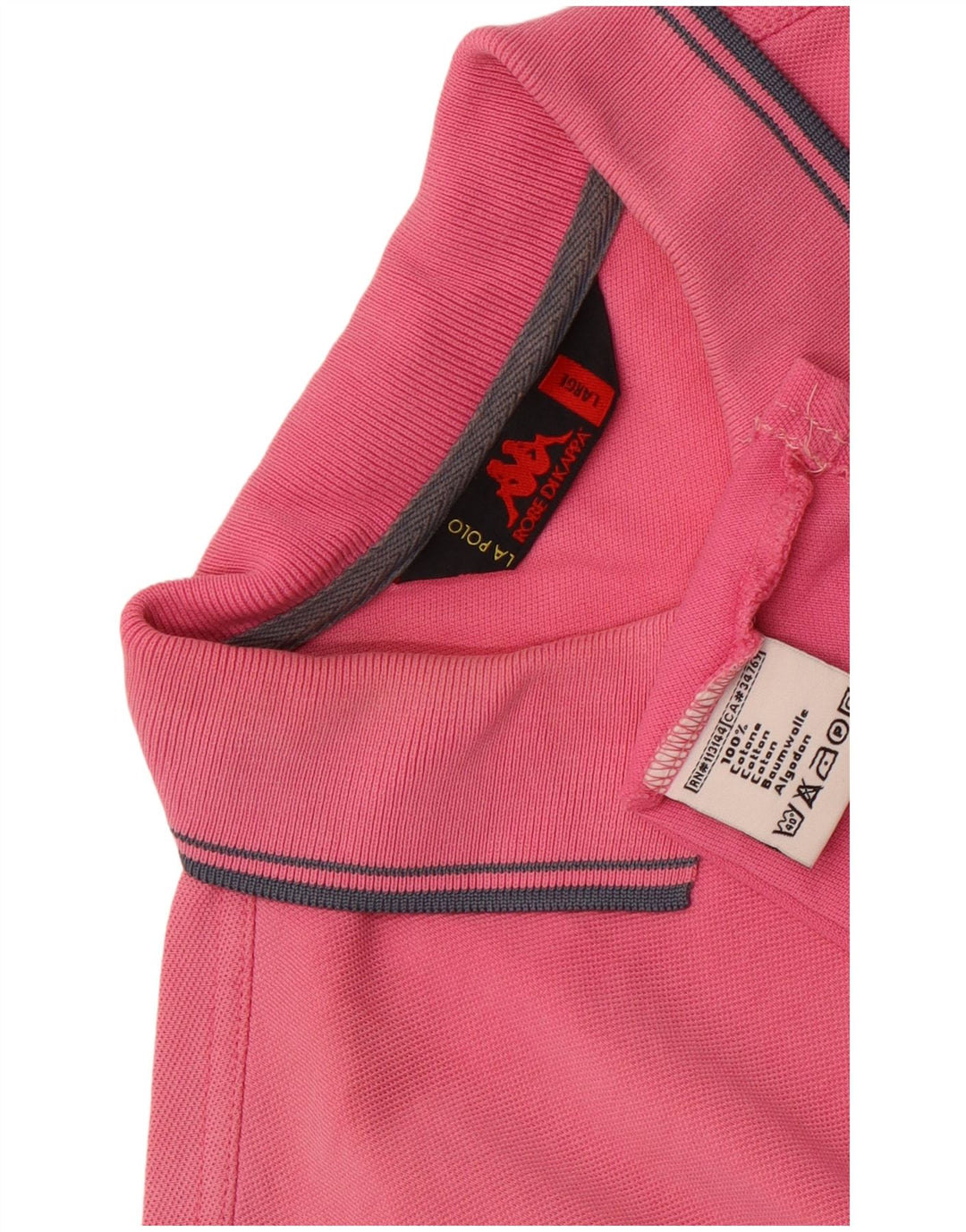 Kappa Mens Polo Shirt Large Pink Cotton