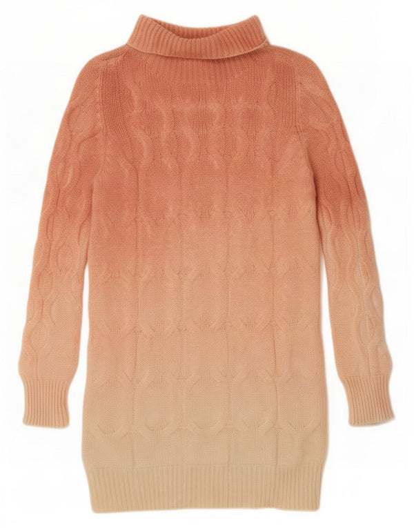 Blumelange Γυναικείο πουλόβερ με ρολό λαιμόκοψη UK 10 Small Pink Colourblock