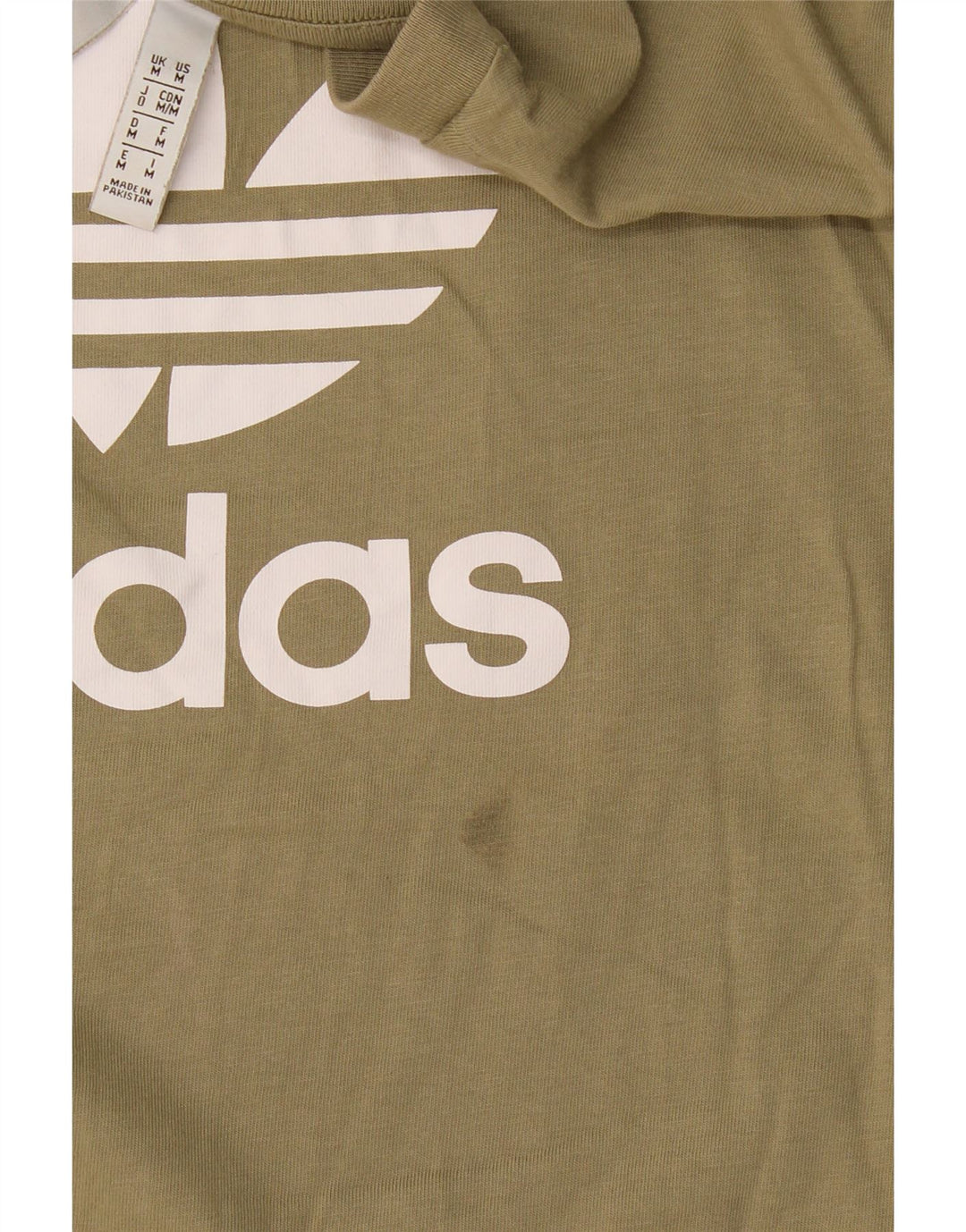Adidas Mens Graphic T-Shirt Top Medium Khaki Cotton