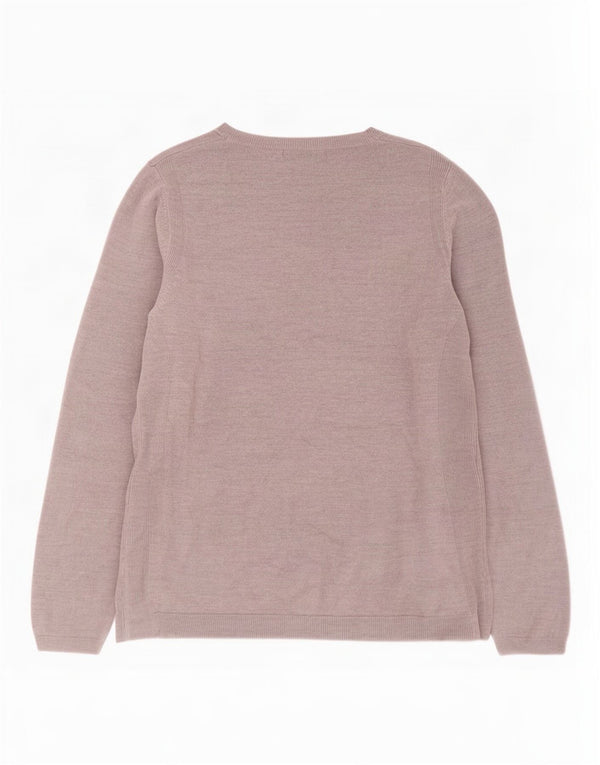 Marks & Spencer Dame Boat Neck Jumper Sweater UK 18 XL Grå Akryl