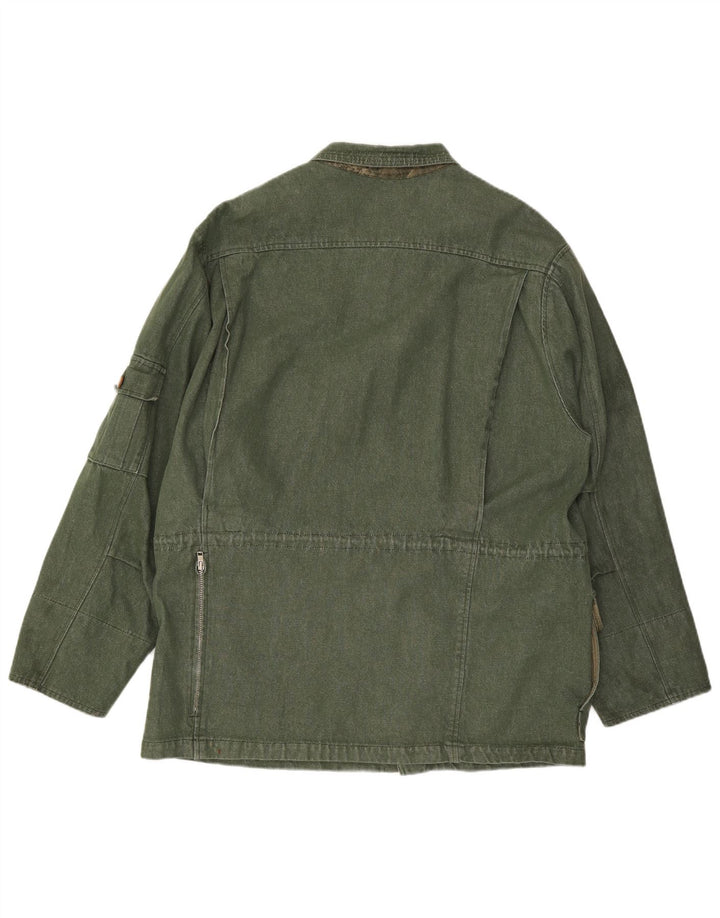 Rascher Mens Utility Jacket EU 56 3XL Green Cotton