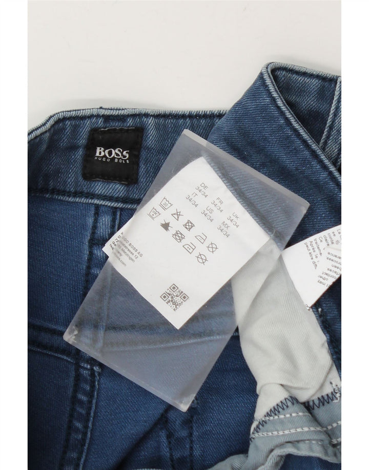 Hugo Boss Mens Slim Jeans W34 L34 Blue Cotton