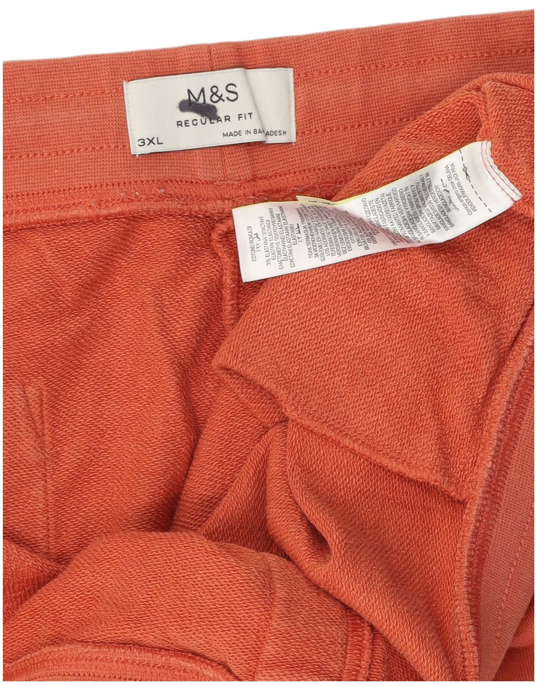 Marks & Spencer Mens Regular Fit Sport Shorts 3XL  Orange Cotton