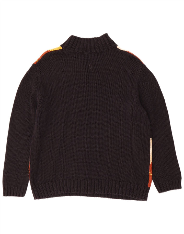 Alba Moda Womens Turtle Neck Jumper Sweater UK 20 2XL Black Argyle/Diamond