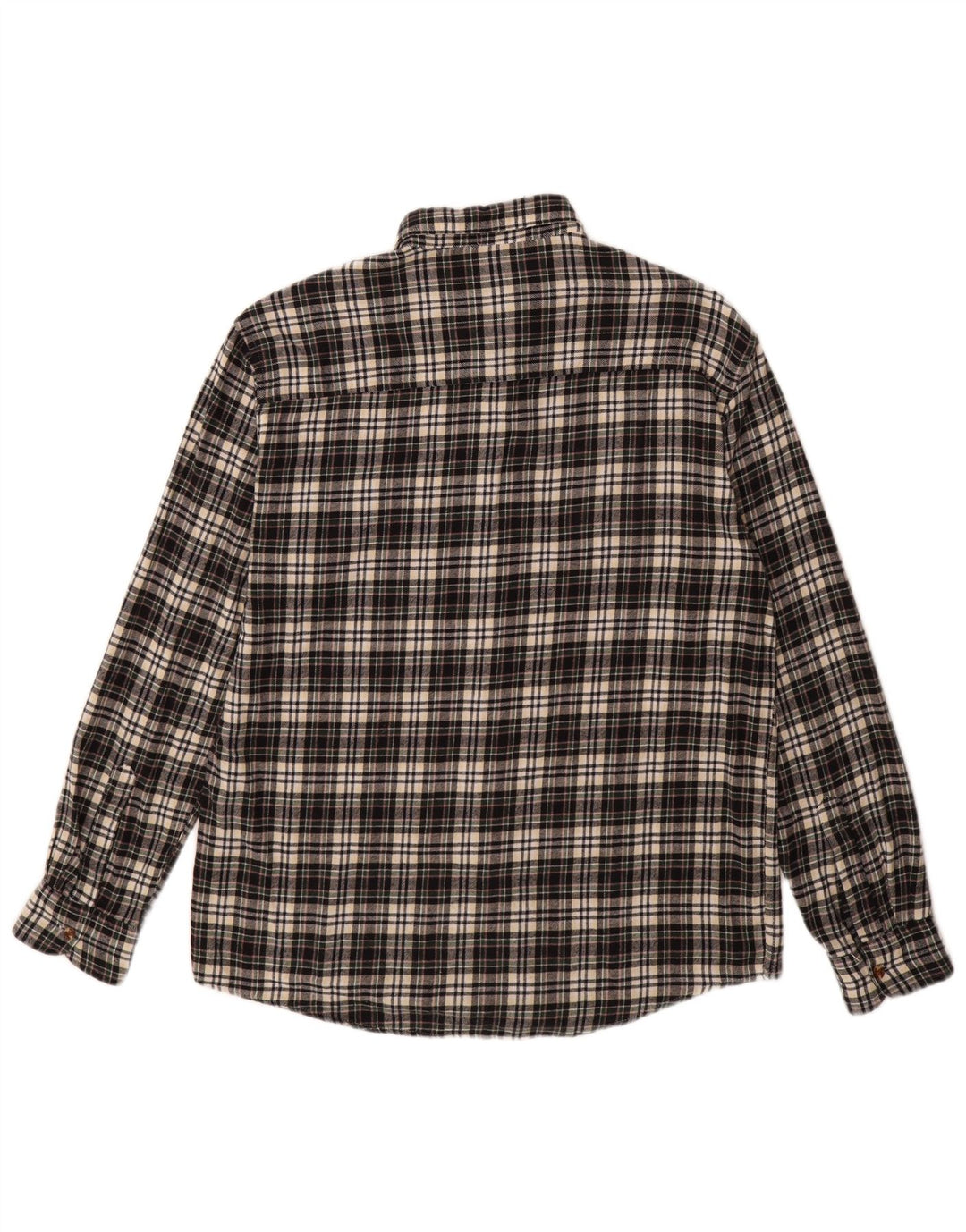Vintage Mens Flannel Shirt Large Black Check Cotton