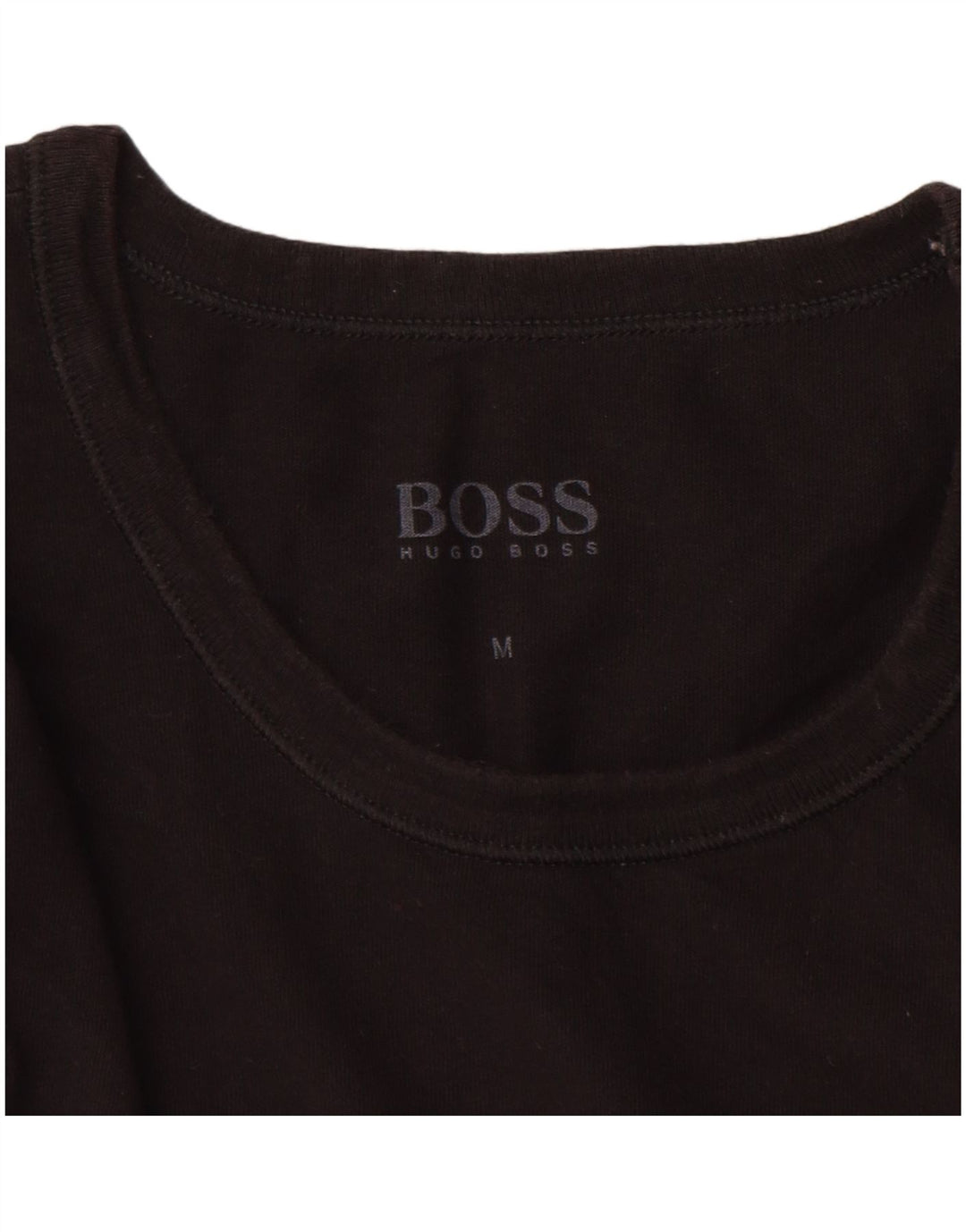 Hugo Boss Mens T-Shirt Top Medium Black Cotton