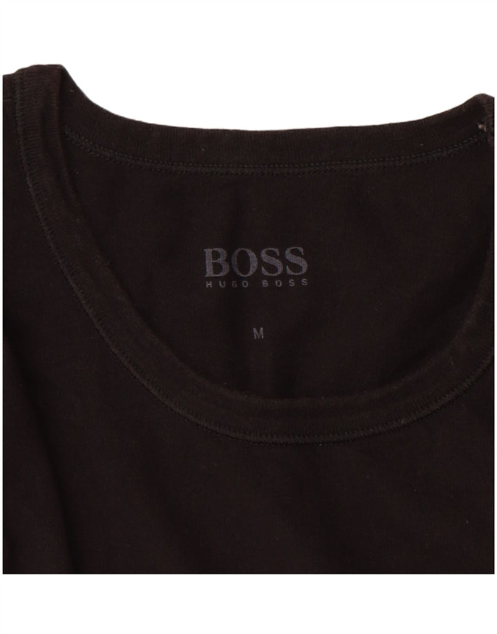 Hugo Boss Mens T-Shirt Top Medium Black Cotton