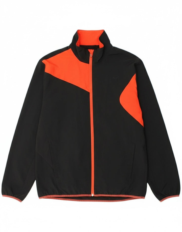 Puma Mens Tracksuit Top Jacket UK 40 Large Black Colourblock Polyester