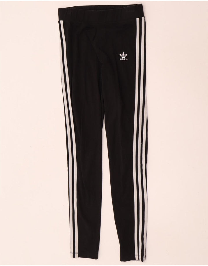 Adidas Womens Leggings UK 10 Small Black Cotton