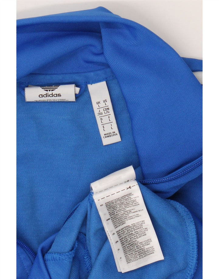Adidas Mens Tracksuit Top Jacket Large Blue Cotton