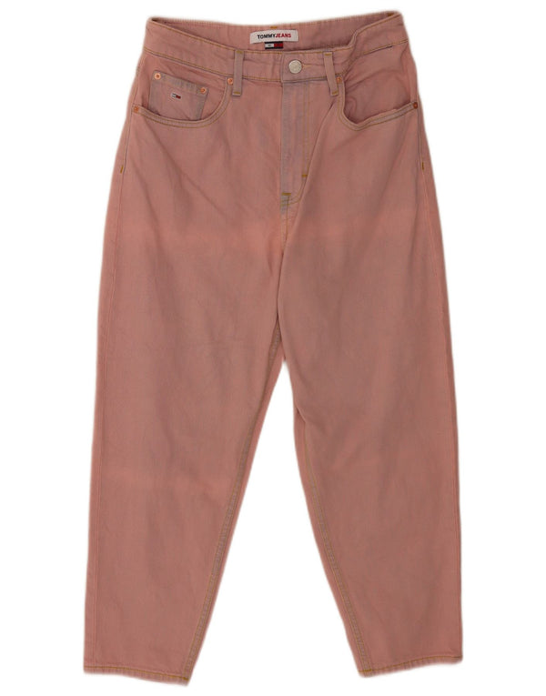 Tommy Hilfiger Womens Acid Wash High Rise Cropped Jeans W30 L23 Pink Cotton