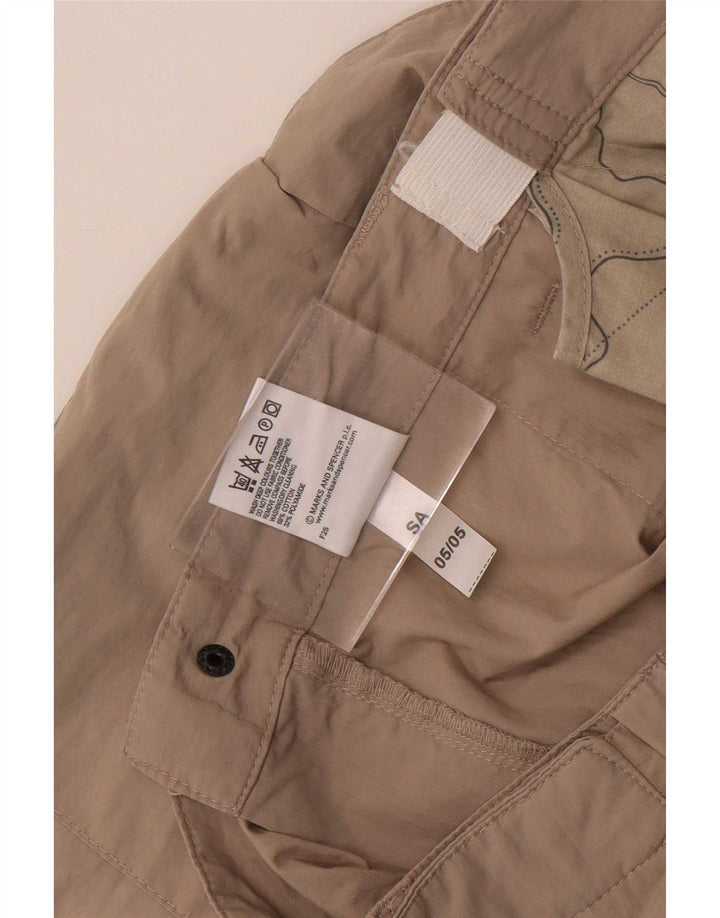 Marks & Spencer Mens Cargo Shorts W38 XL Beige Cotton