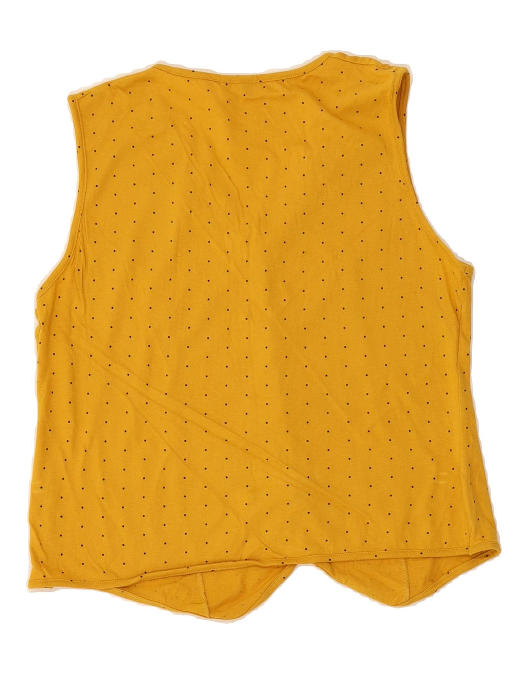 VINTAGE Womens Waistcoat UK 6 XS Yellow Polka Dot Cotton Vintage Vintage and Second-Hand Vintage from Messina Hembry 
