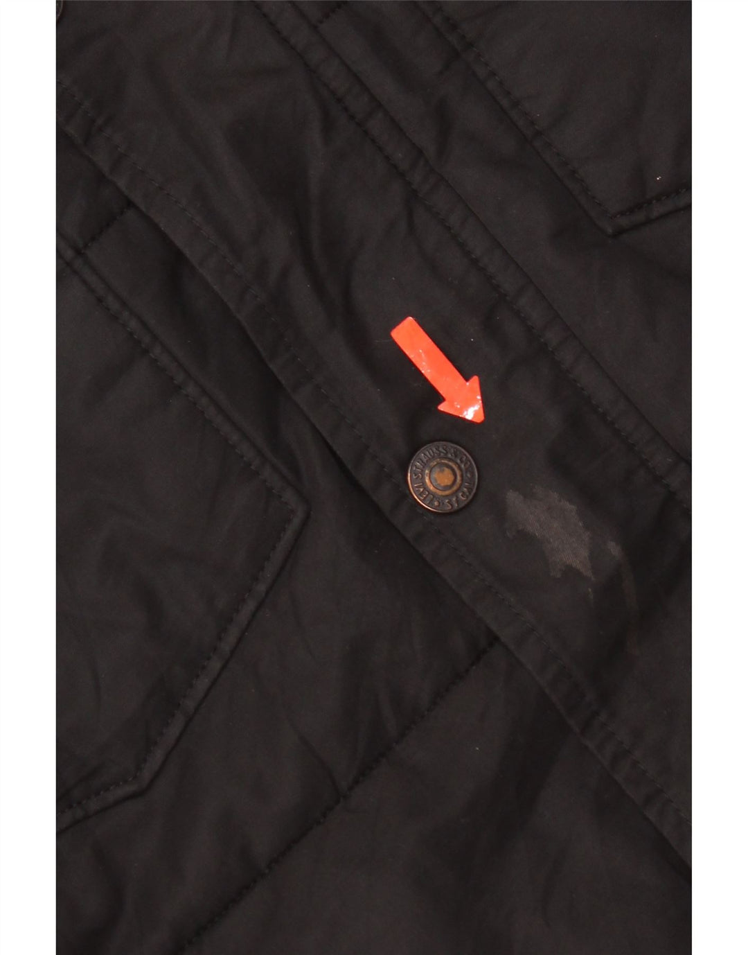 Jachetă căptușită cu glugă Levi's pentru bărbați UK 38, bumbac mediu negru