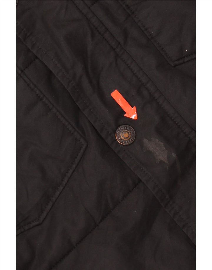 Jachetă căptușită cu glugă Levi's pentru bărbați UK 38, bumbac mediu negru