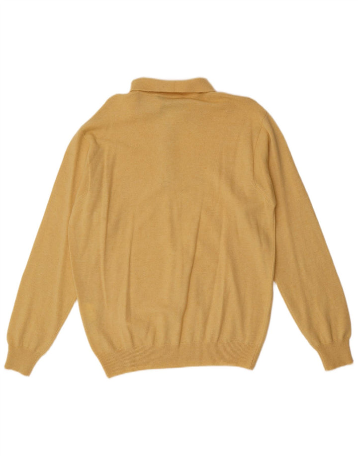 Valentino Mens Polo Neck Jumper Sweater Medium Yellow