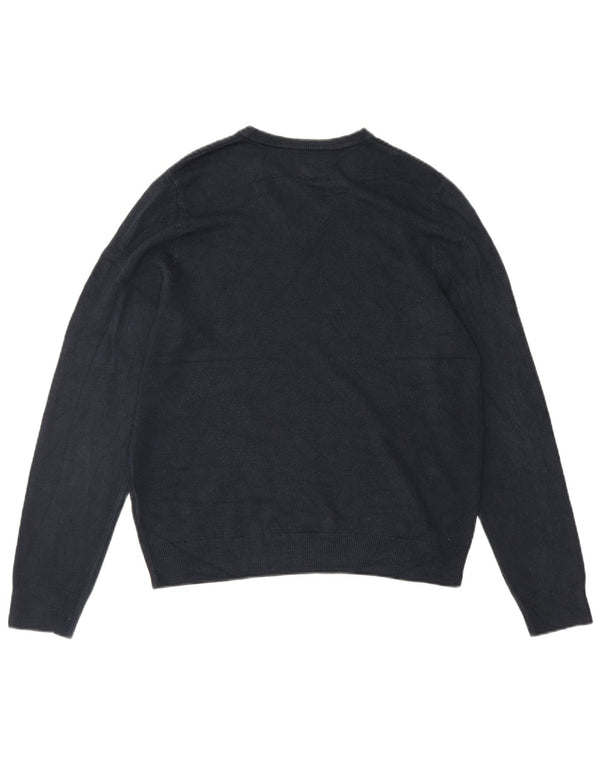 Marks & Spencer Mens V-Neck Jumper Sweater Large Navy Blue Acrylic