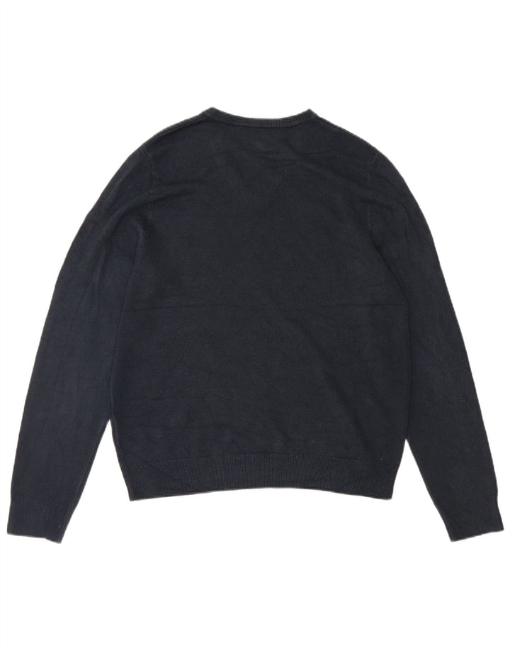 Marks & Spencer Mens V-Neck Jumper Sweater Large Navy Blue Acrylic
