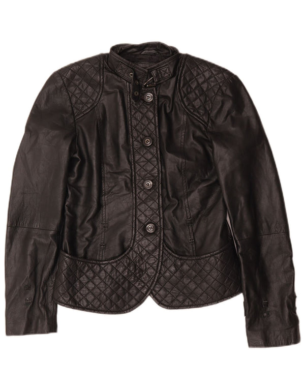 Giacca in pelle da donna Zara UK 12 media nera