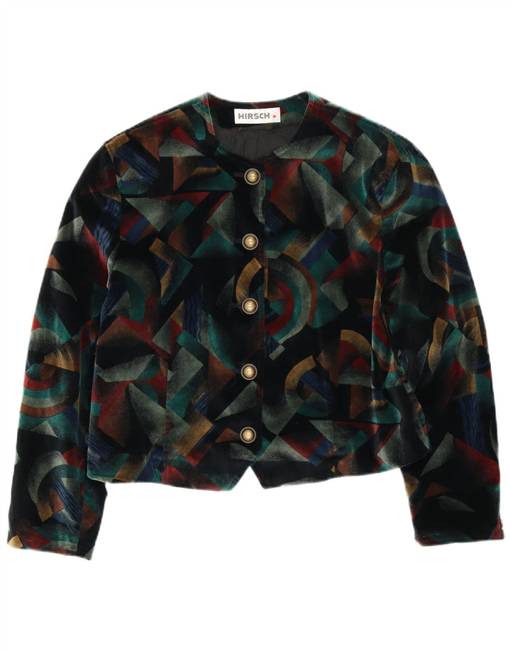 Hirsch Bolero-Jacke mit 5 Knöpfen für Damen, UK 12, mittelgroß, mehrfarbig, geometrisch